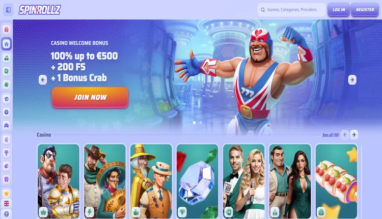 spinrollz casino homepage