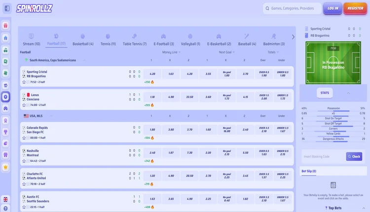spinrollz live betting