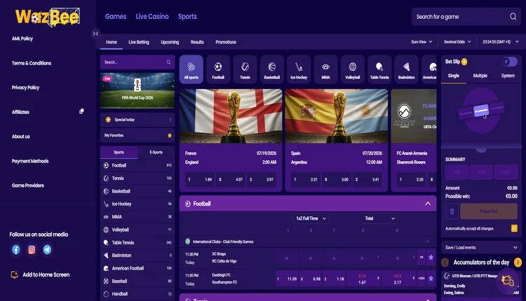 wazbee sport betting