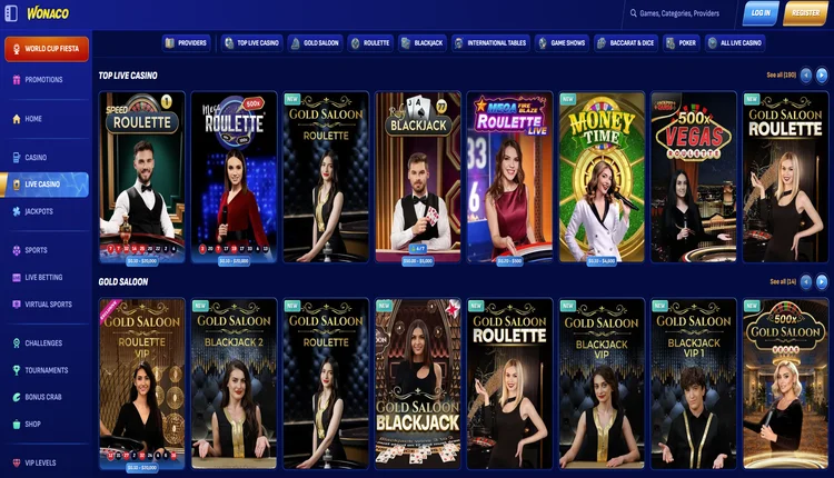 wonaco live casino