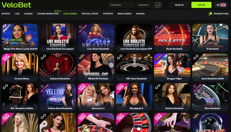 Velobet live casino