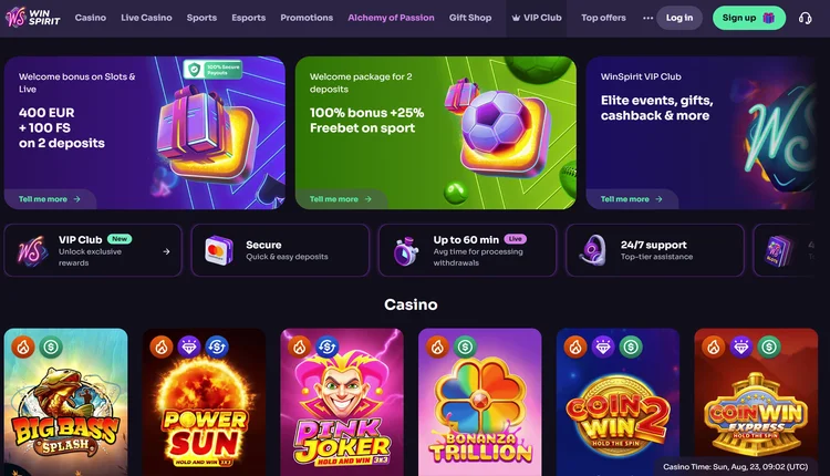 Winspirit homepage