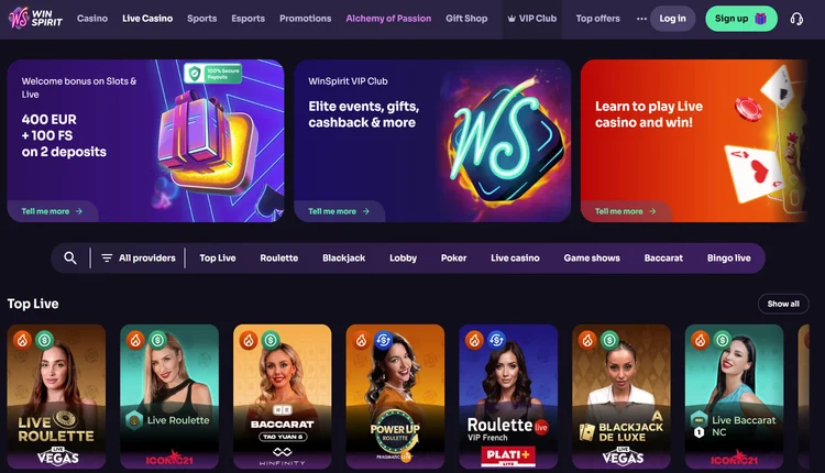 Winspirit live casino