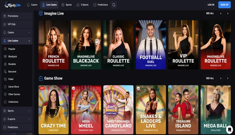 luckyvibe live casino