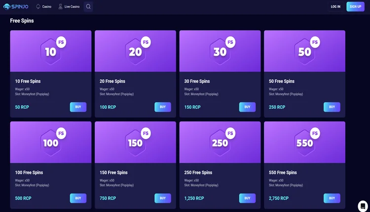 spinjo bonus