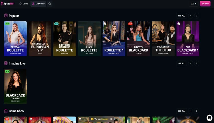 spinsup live casino