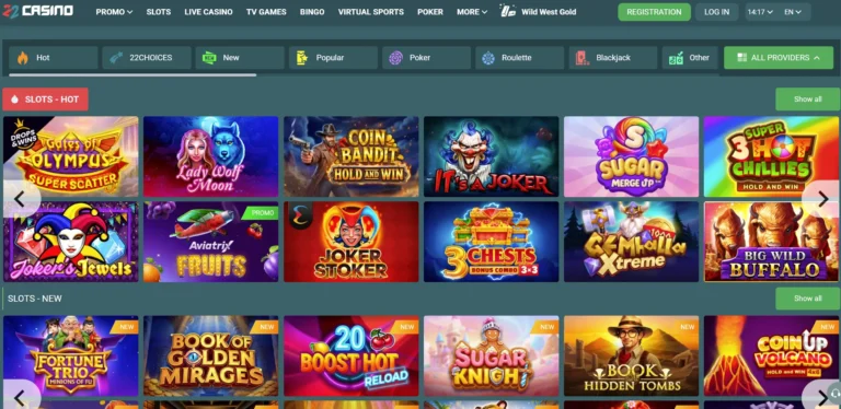 22casino home page