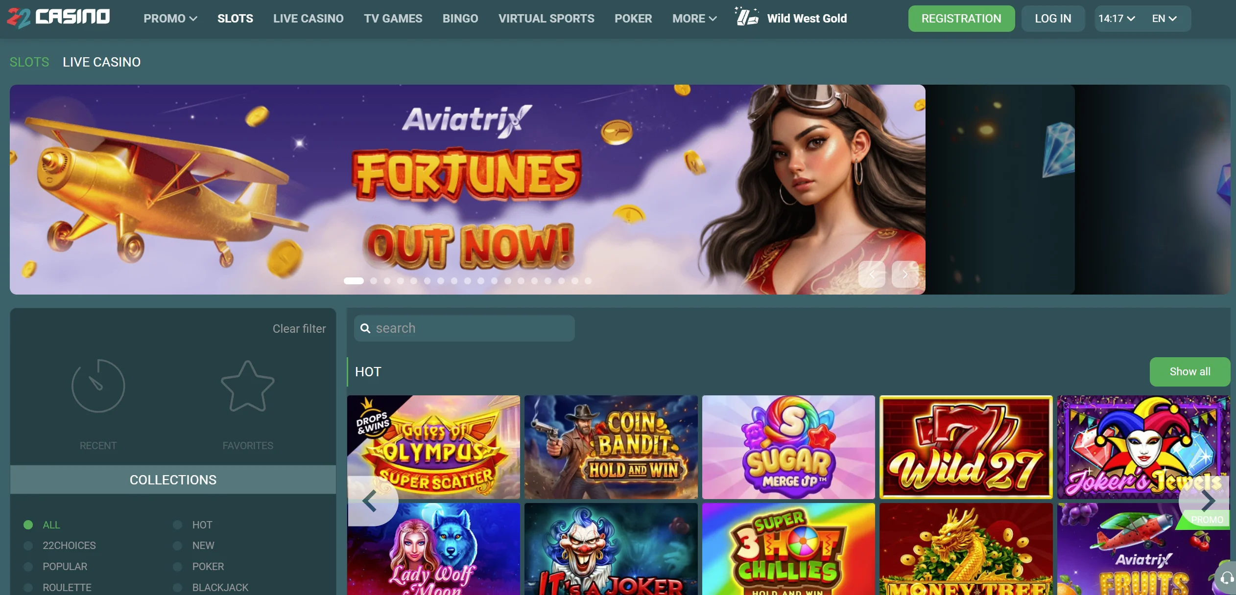 22casino slots