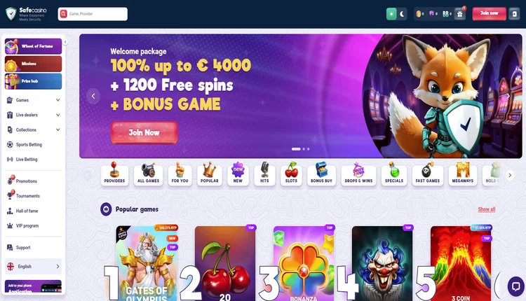 safecasino homepage